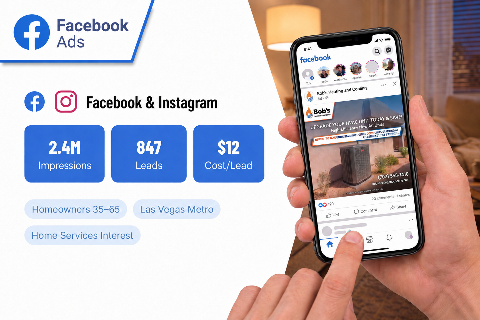 Facebook and Instagram advertising for local home service businesses