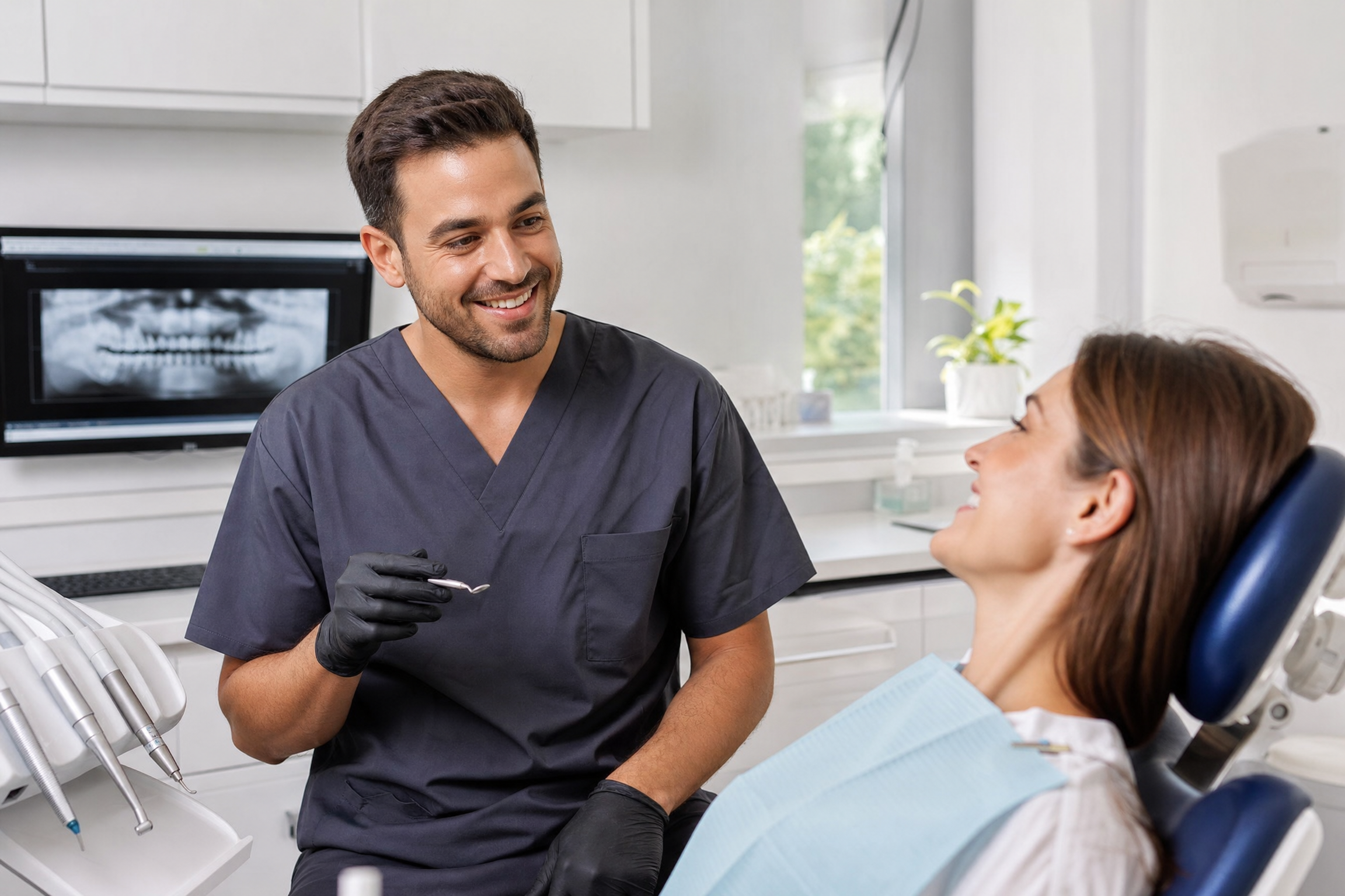 Medical professional meeting with a patient in a modern practice